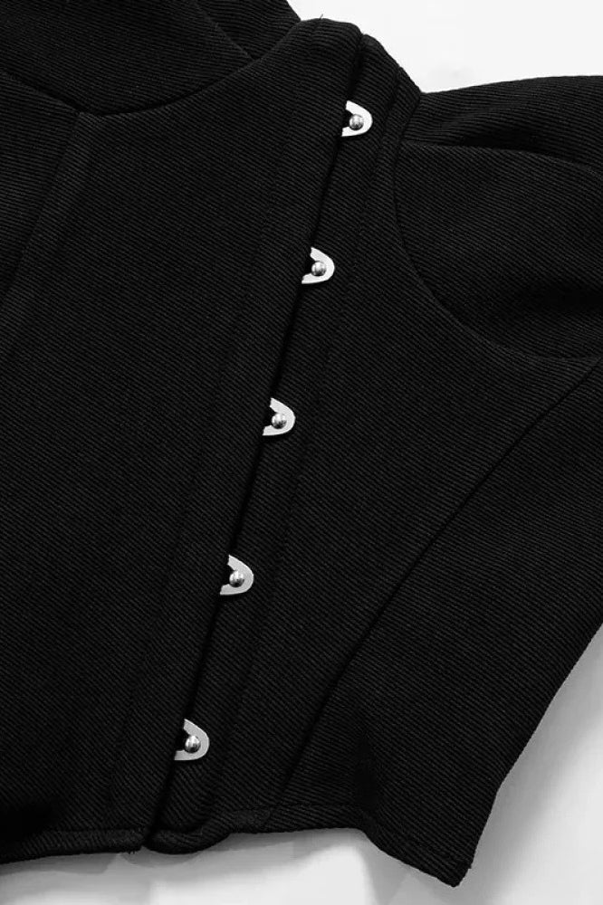 Black Asymetric Stylish Corset Top