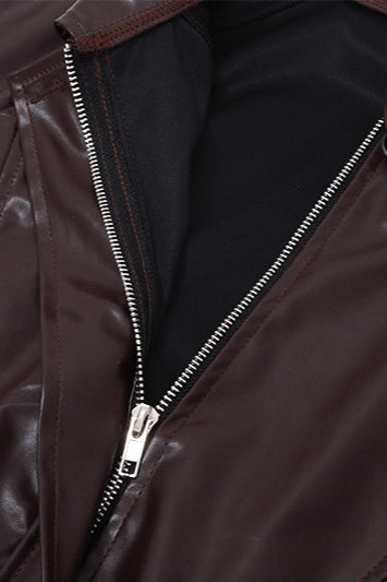 Sleek Glossy Finish PU Moto Coat for Stylish Comfort