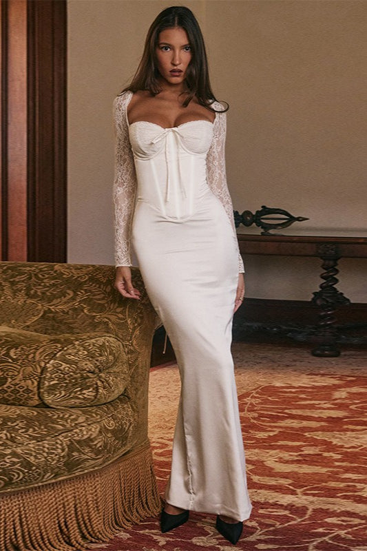 Long Sleeve Bodycon Maxi Lace Dress
