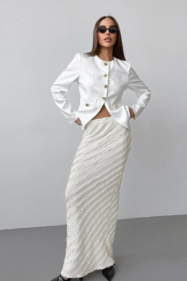 Knit Split Bodycon Maxi Skirt