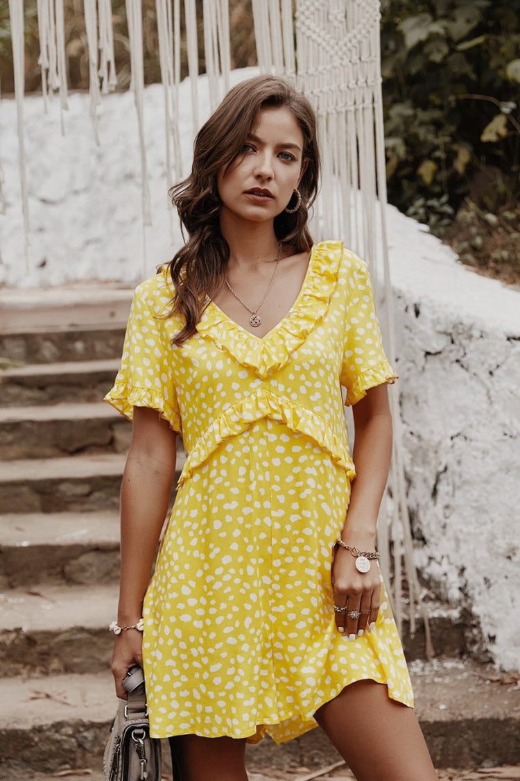 Irregular Dot Romper - Fashionpara