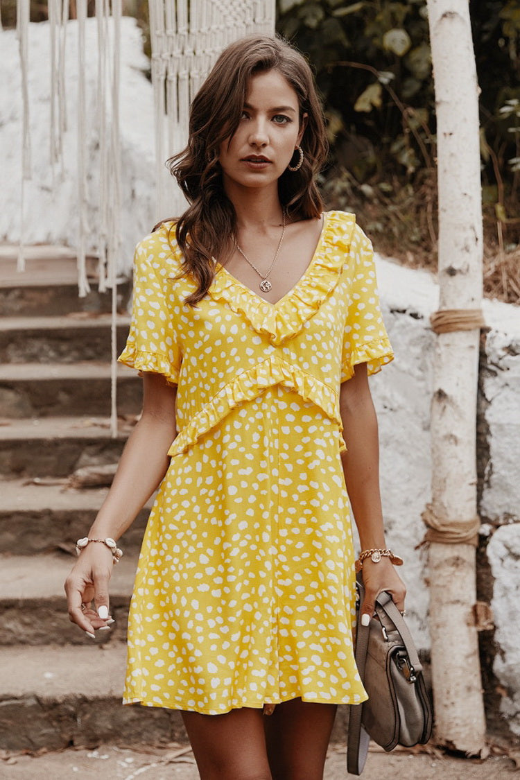 Irregular Dot Romper - Fashionpara