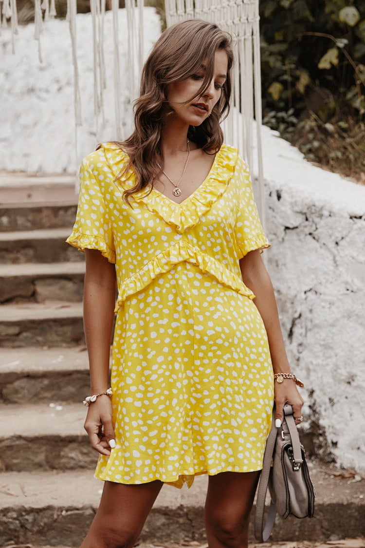 Irregular Dot Romper - Fashionpara