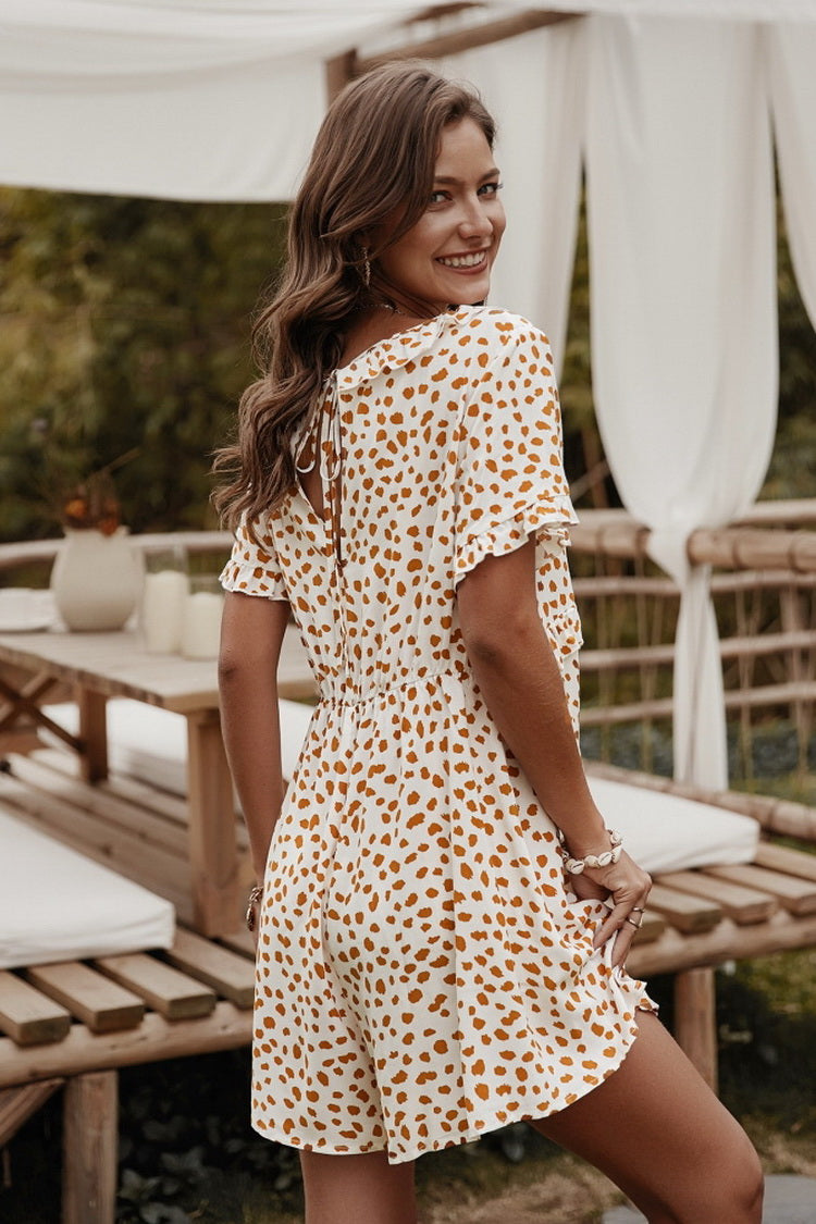 Irregular Dot Romper - Fashionpara