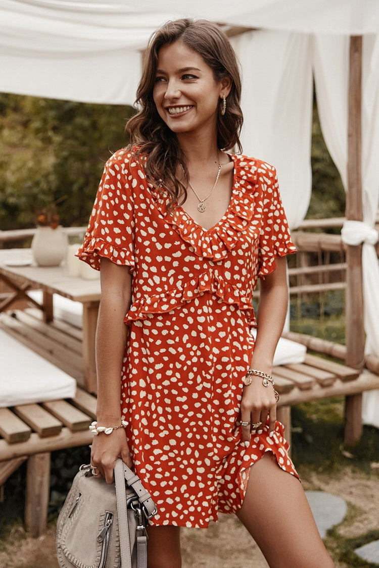 Irregular Dot Romper - Fashionpara