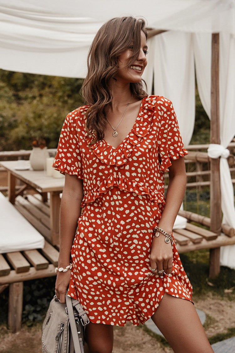 Irregular Dot Romper - Fashionpara