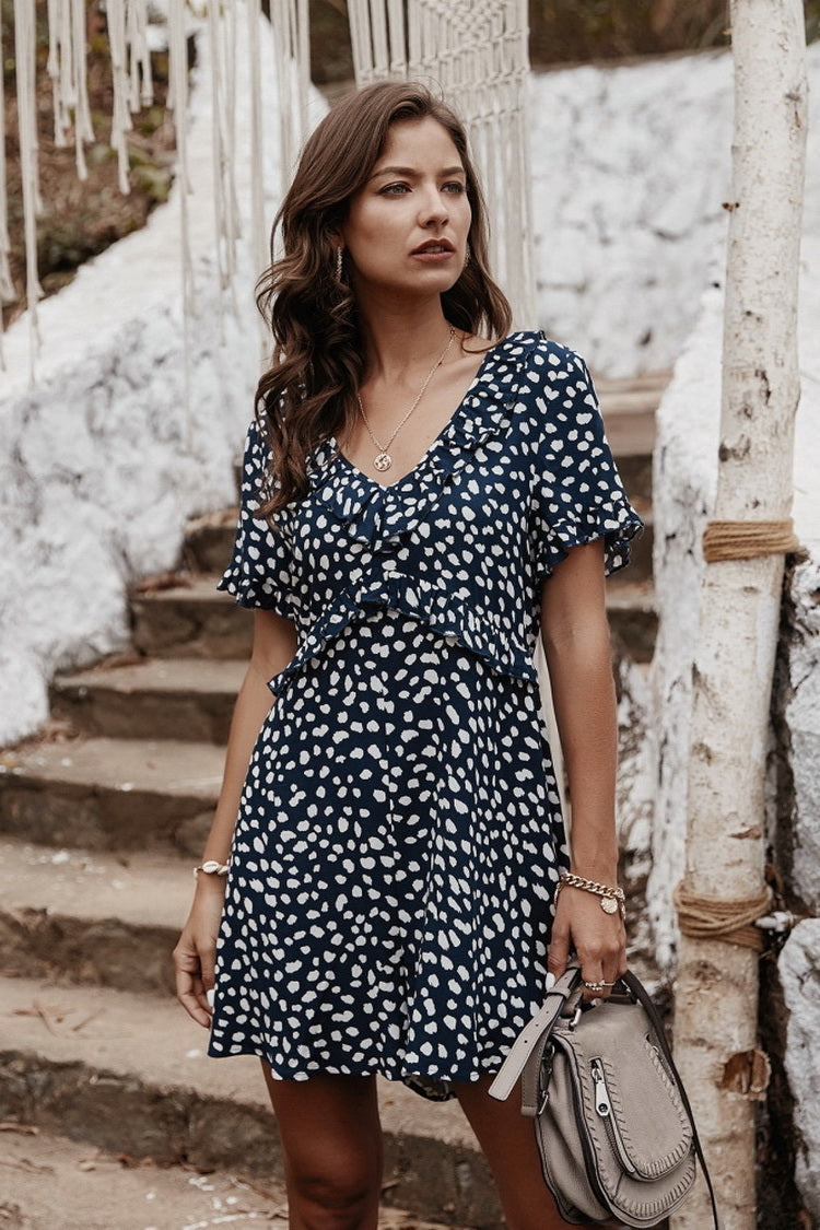 Irregular Dot Romper - Fashionpara