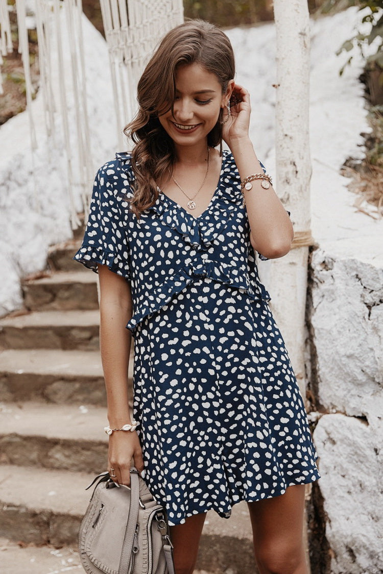 Irregular Dot Romper - Fashionpara