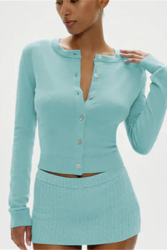 Knitted Slim Fit Button Cardigan