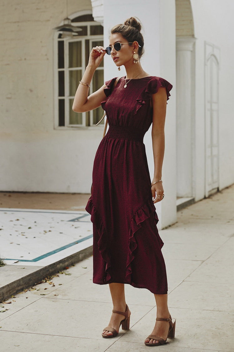 Ruffled Polka Dot Maxi Dress