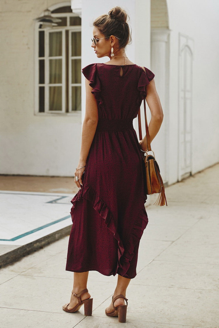 Ruffled Polka Dot Maxi Dress