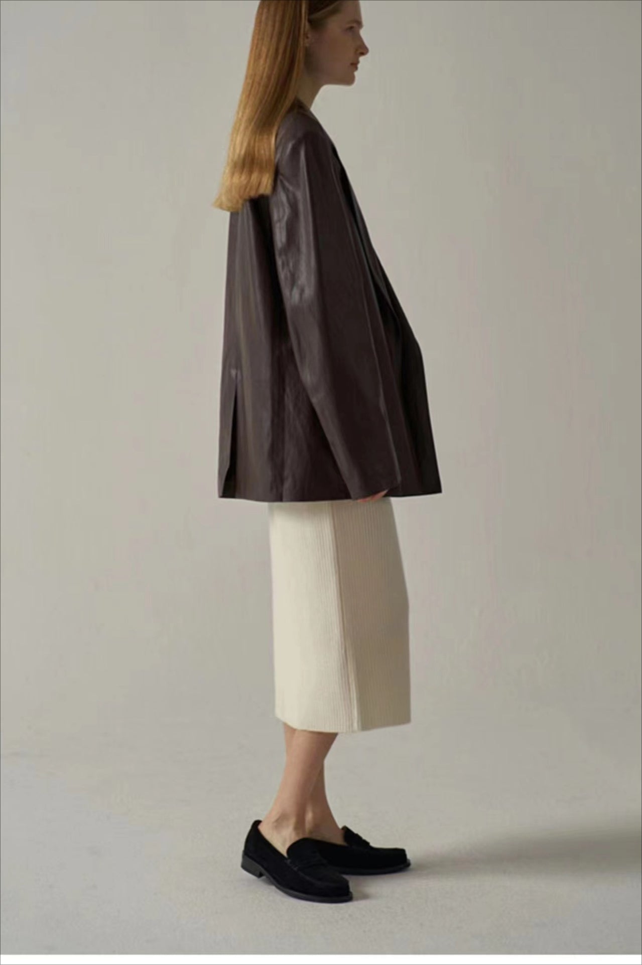 Chic Oversized PU Blazer Coat for Effortless Style