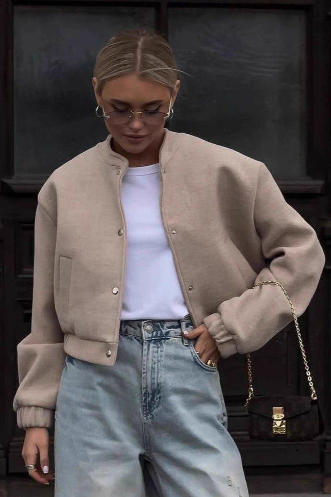 Short Wool Flight Jacket