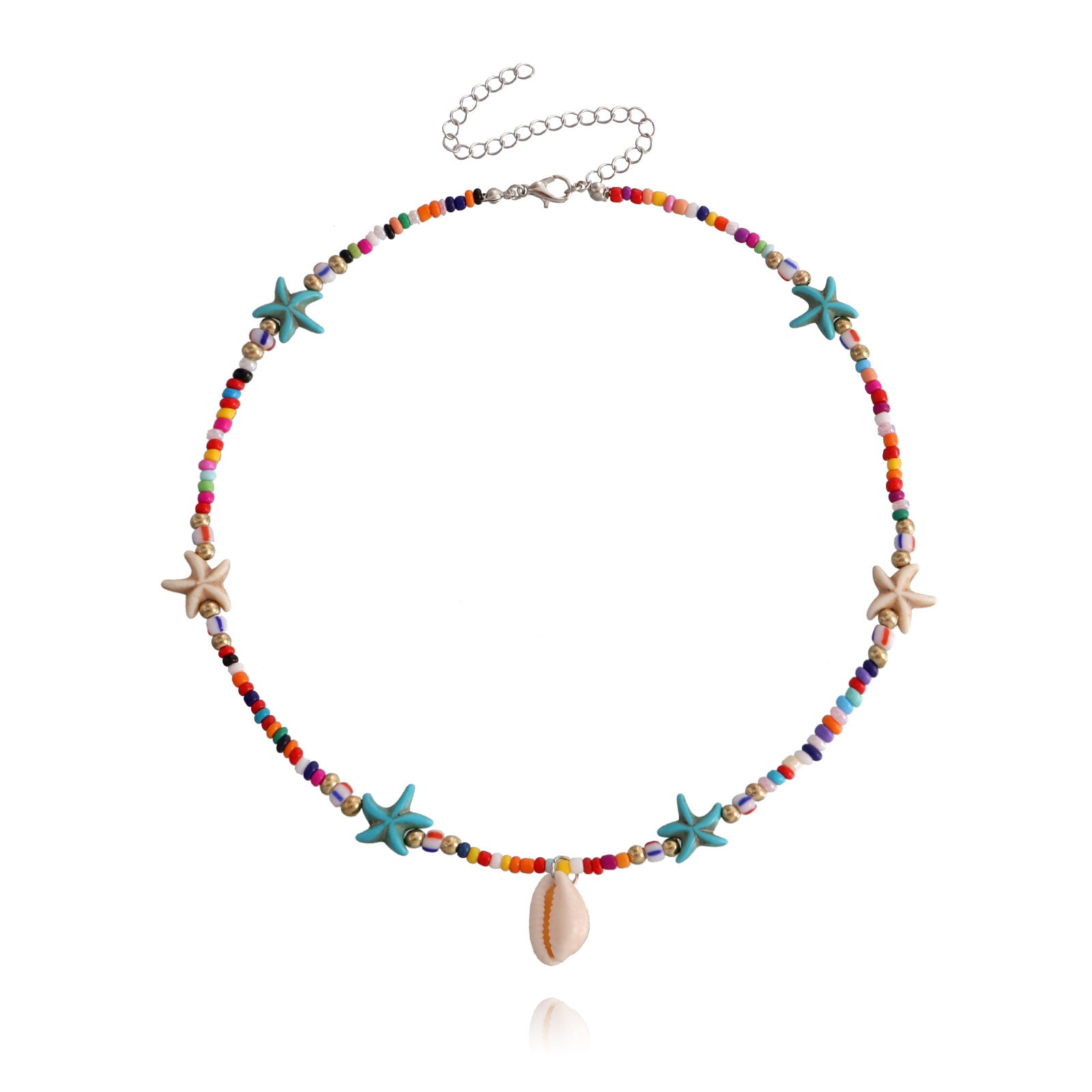 Colored Rice Zhuhai Star Shell Pendant Necklace