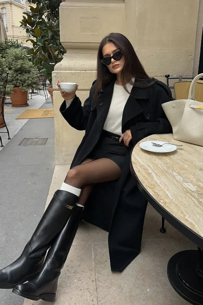 Thicken Double Button Lapel Coat