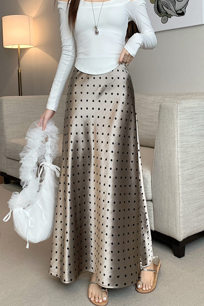 French Style Polka Dot Skirt - Fashionpara