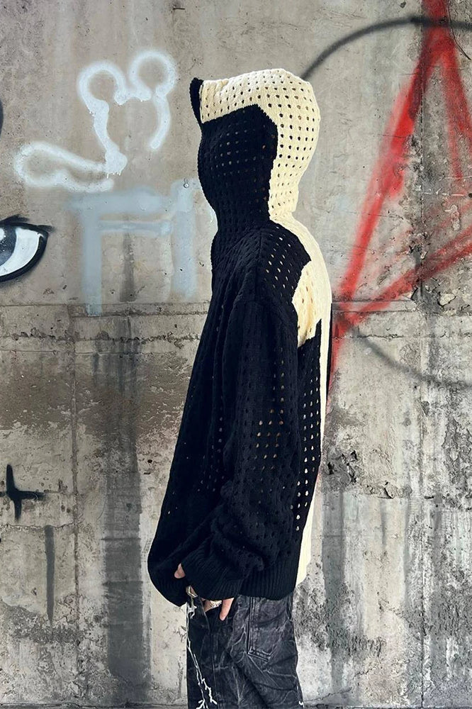 Vintage Mesh Oversized Hoodie