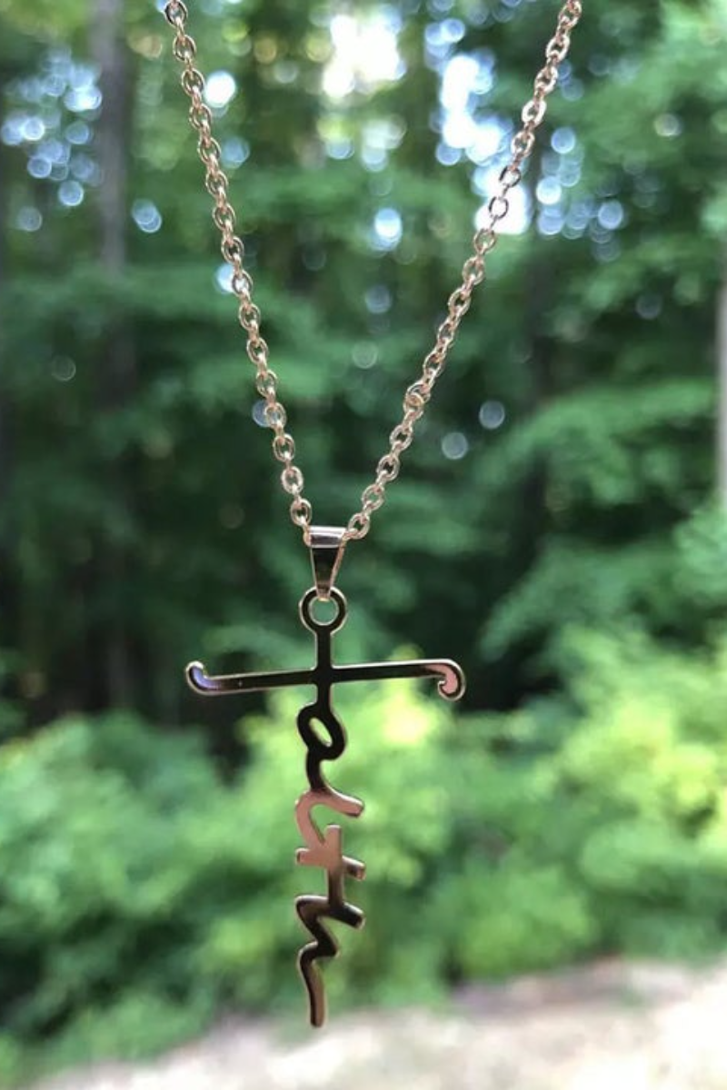Faith Cross Alloy Pendant Necklace - Fashionpara