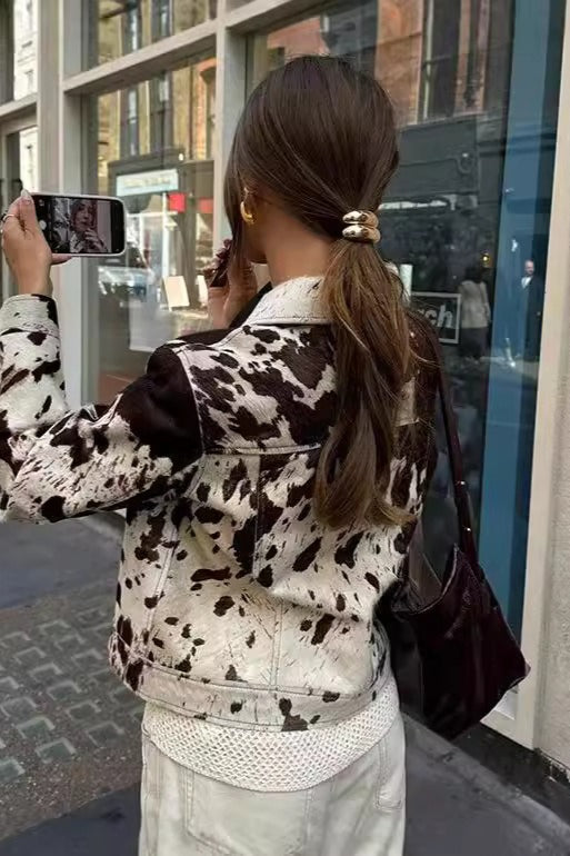 Stylish Casual Printed Collar Coat for Effortless Elegance