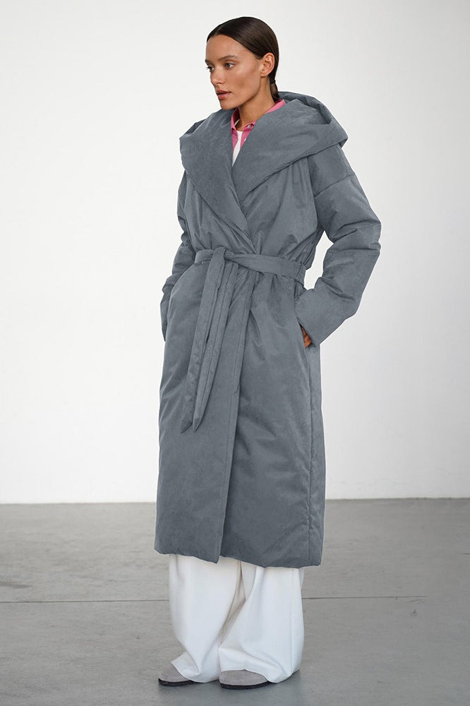 Solid Color Long Cotton Coat - Fashionpara