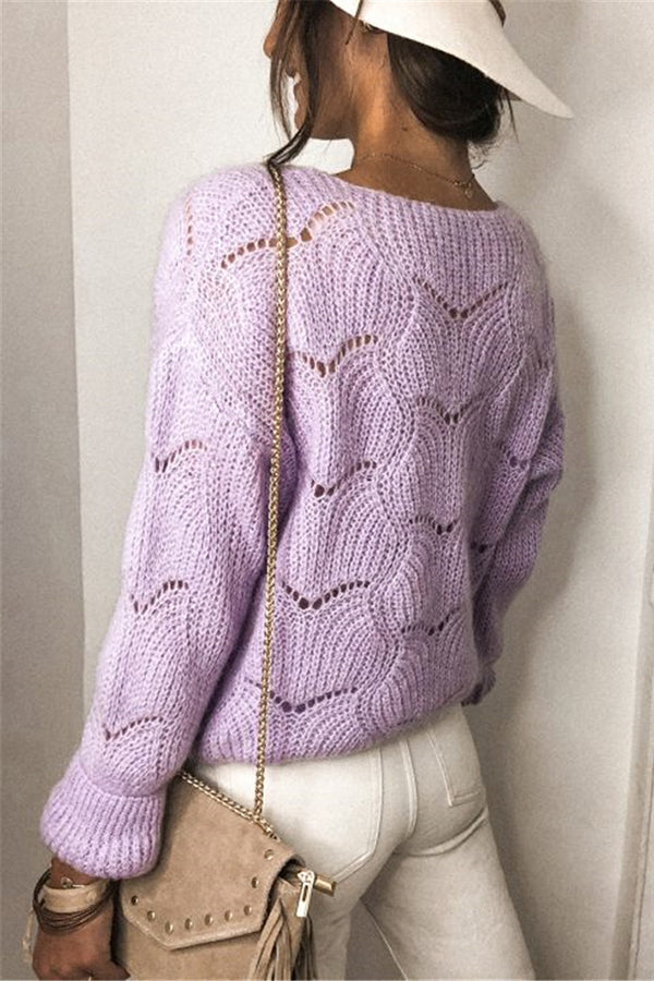 Chic V-neck Long Sleeve Knitted Cardigan for Stylish Comfort
