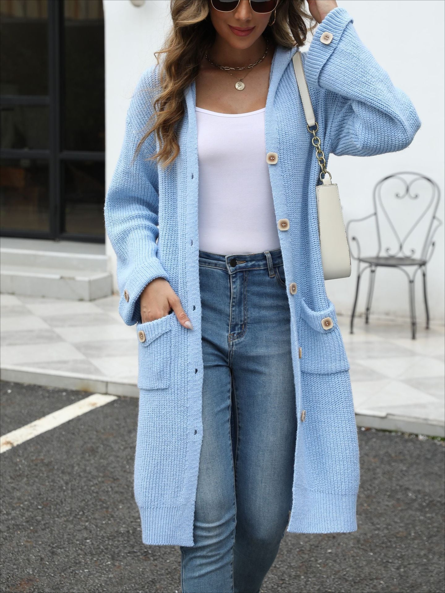 Elegant V-Neck Loose Knit Cardigan for Stylish Comfort