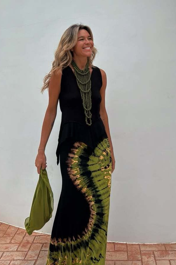 Floral Print Backless Tie Slim Fit Maxi Dress