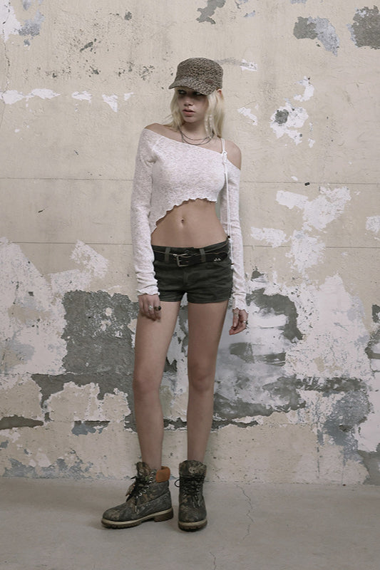 Asymmetrical One Shoulder Knit Top