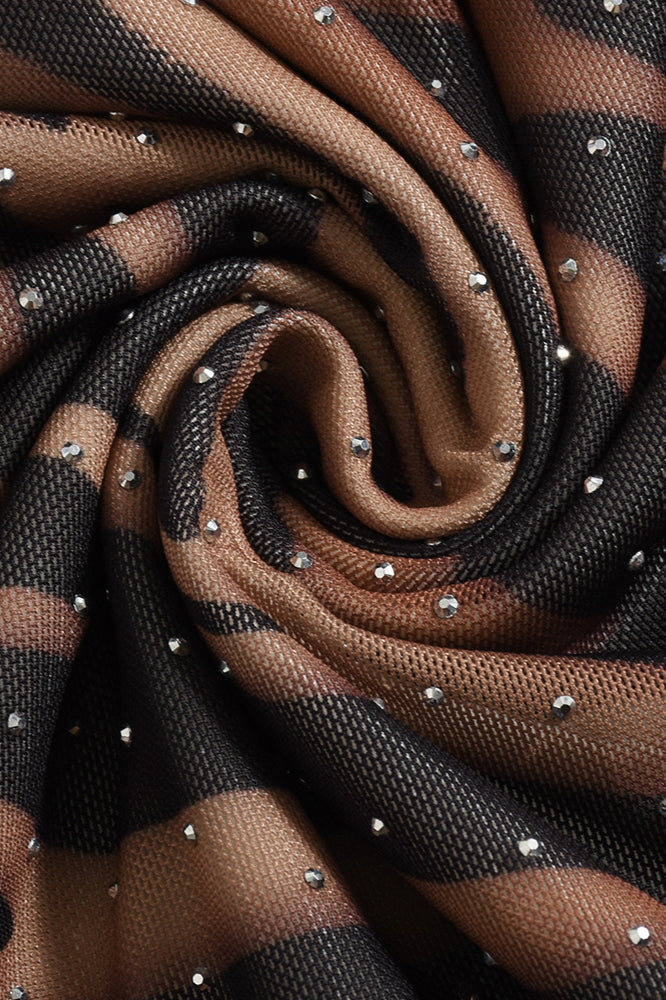 Sexy Printed Rhinestone Halter Backless Maxi Dress