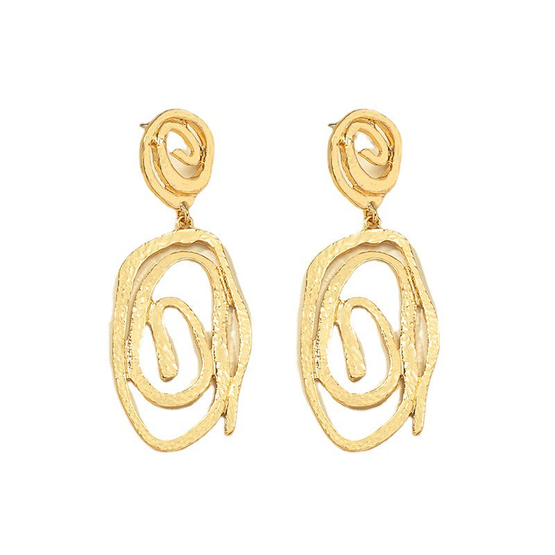 Geometric Oval Earrings