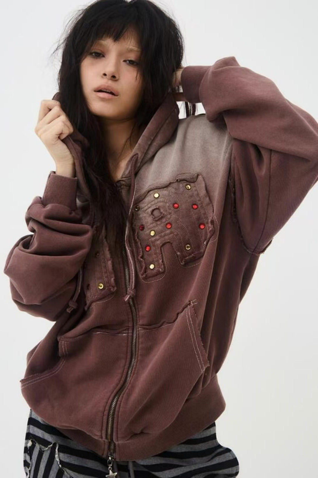 Vintage Washed Gradient Hoodie