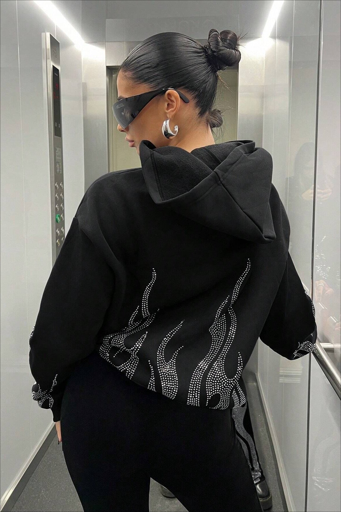 Street Style Flame Zipper Hoodie - Fashionpara