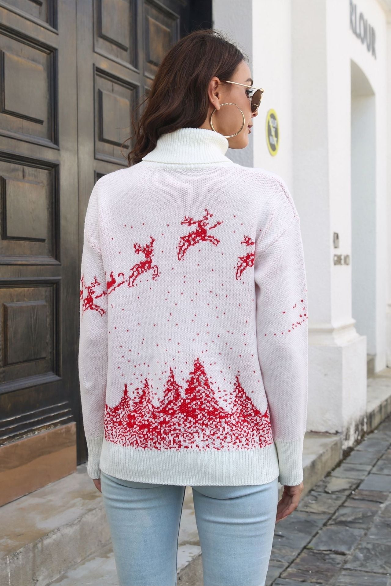 Cozy Color Block Snowflake Print Sweater