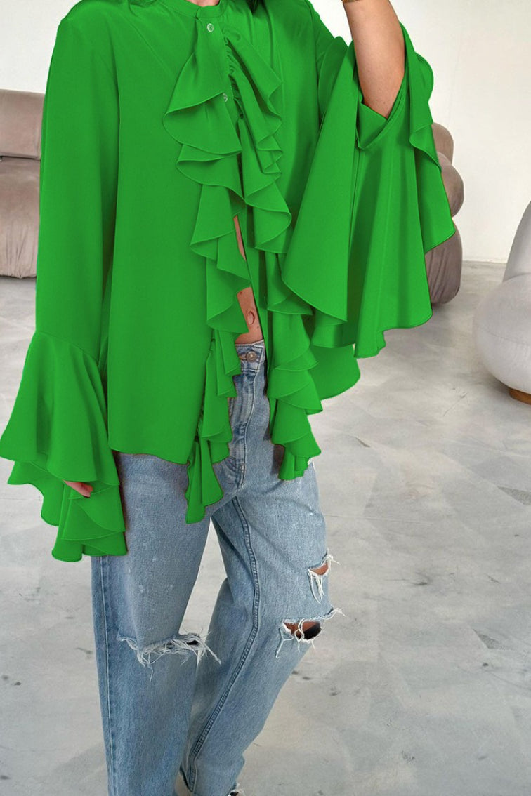 Design Ruffle Flare Blouse