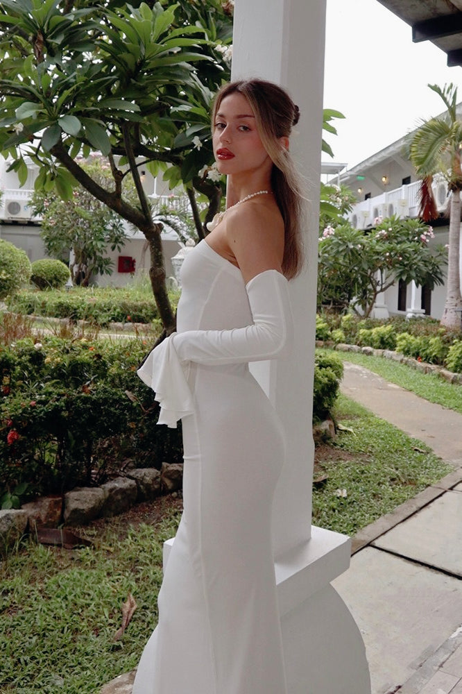 Wrap Style Off-Shoulder Mermaid Birthday Dress