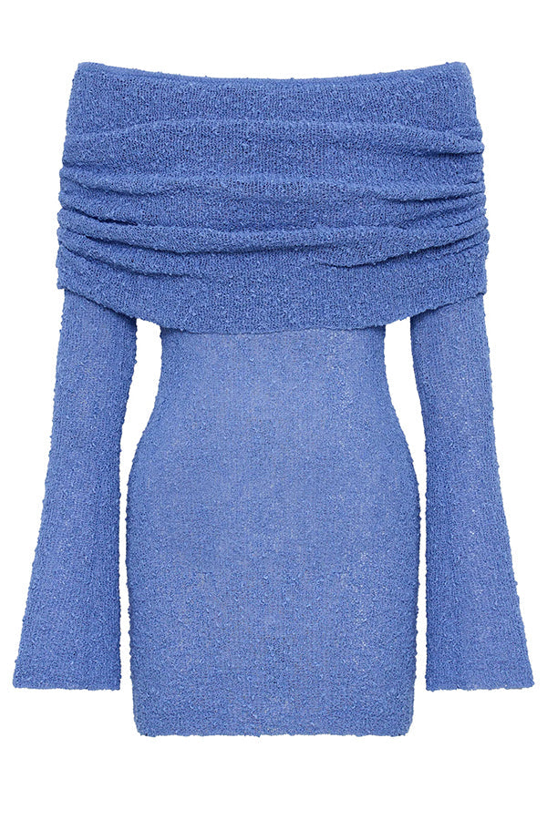 Fashionable and Sexy Off-shoulder Long-sleeved Mini Dress