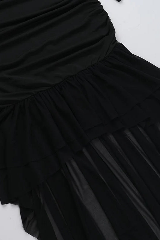 Fall New Slim-Fit Pleated Off-Shoulder  Party Dress