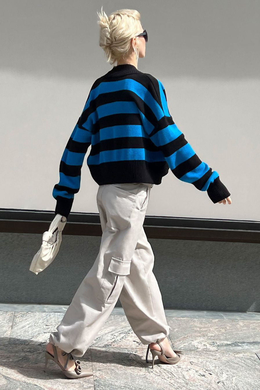 Color Block Knit Cardigan for Effortless Style and Comfort