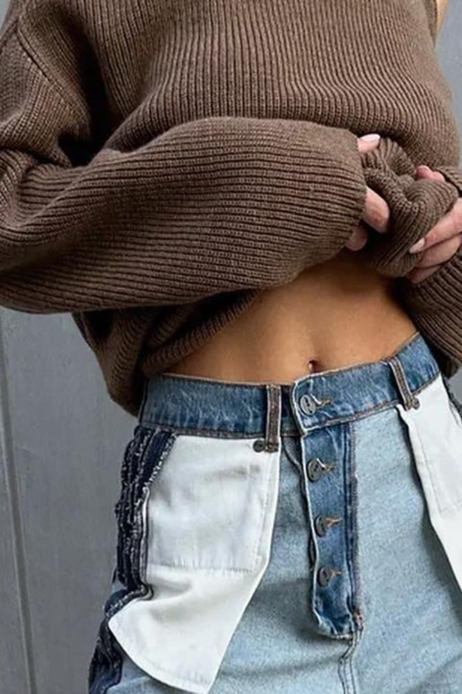 PrincessAce Off-Shoulder Turtleneck Knit Sweater in Style