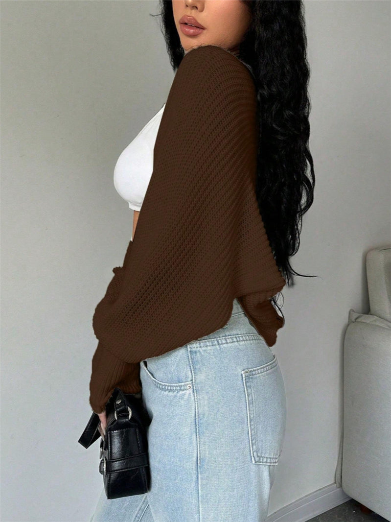 Chic Loose Fit Knit Shrug Cardigan for Effortless Style