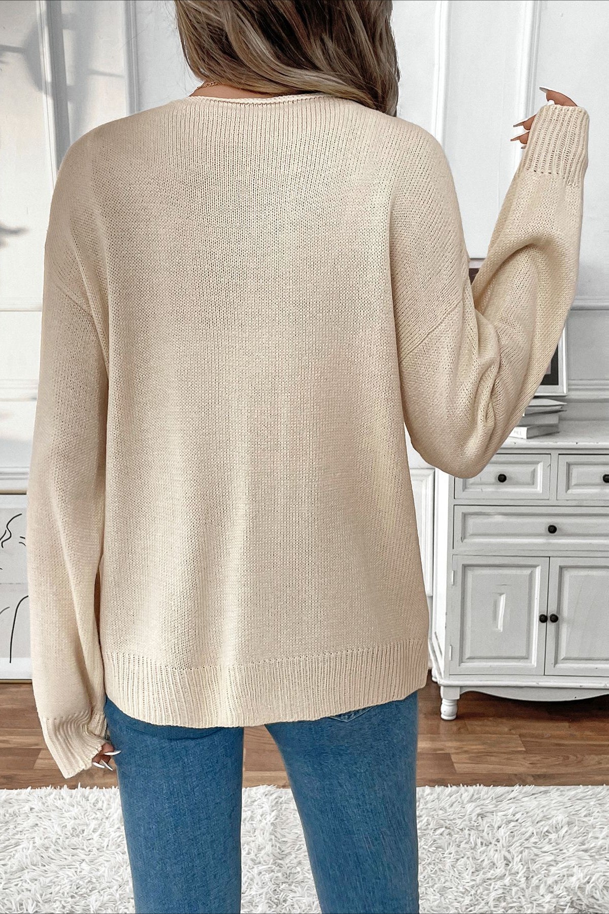 Stylish Tie-Front Round Neck Knit Cardigan for Effortless Elegance