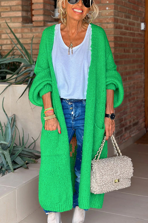 Calling for Love Back Oversized Midi Cardigan with Pockets