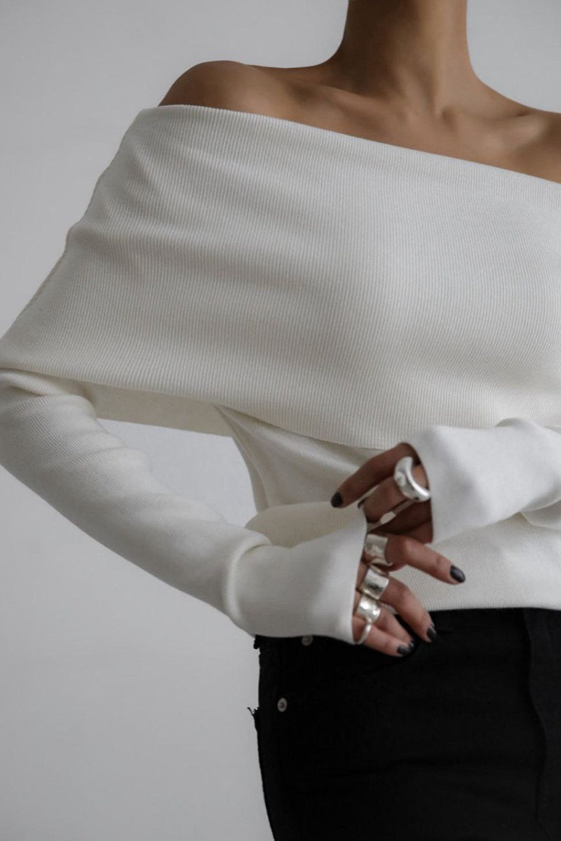 Off Shoulder Bodycon Knit Top