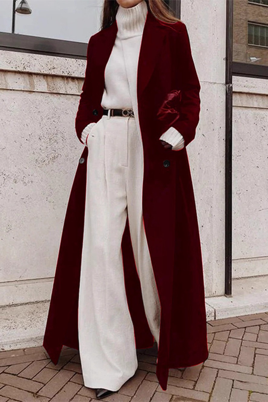 Thick Fleece Lined Maxi Casual Cold Weather Overcoat - Fashionpara