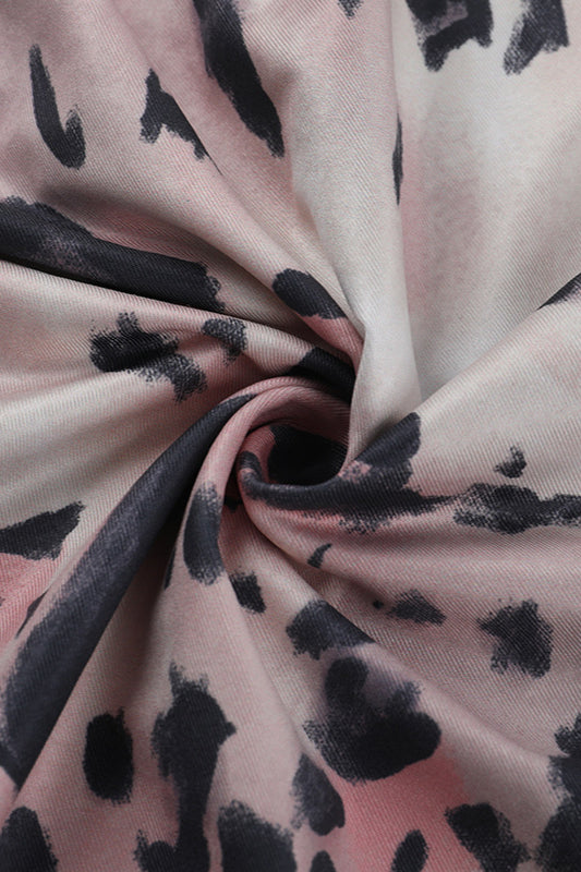 Leopard Print High Neck Backless Maxi Dress