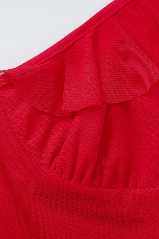 V-Neck Sleeveless Bias-Cut Satin Slip Midi Dress