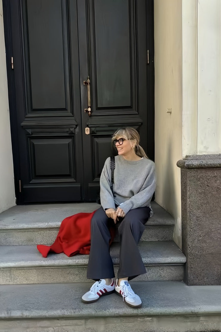 PrincessAce Thickened Cropped Crew Neck Sweater for Chic Style