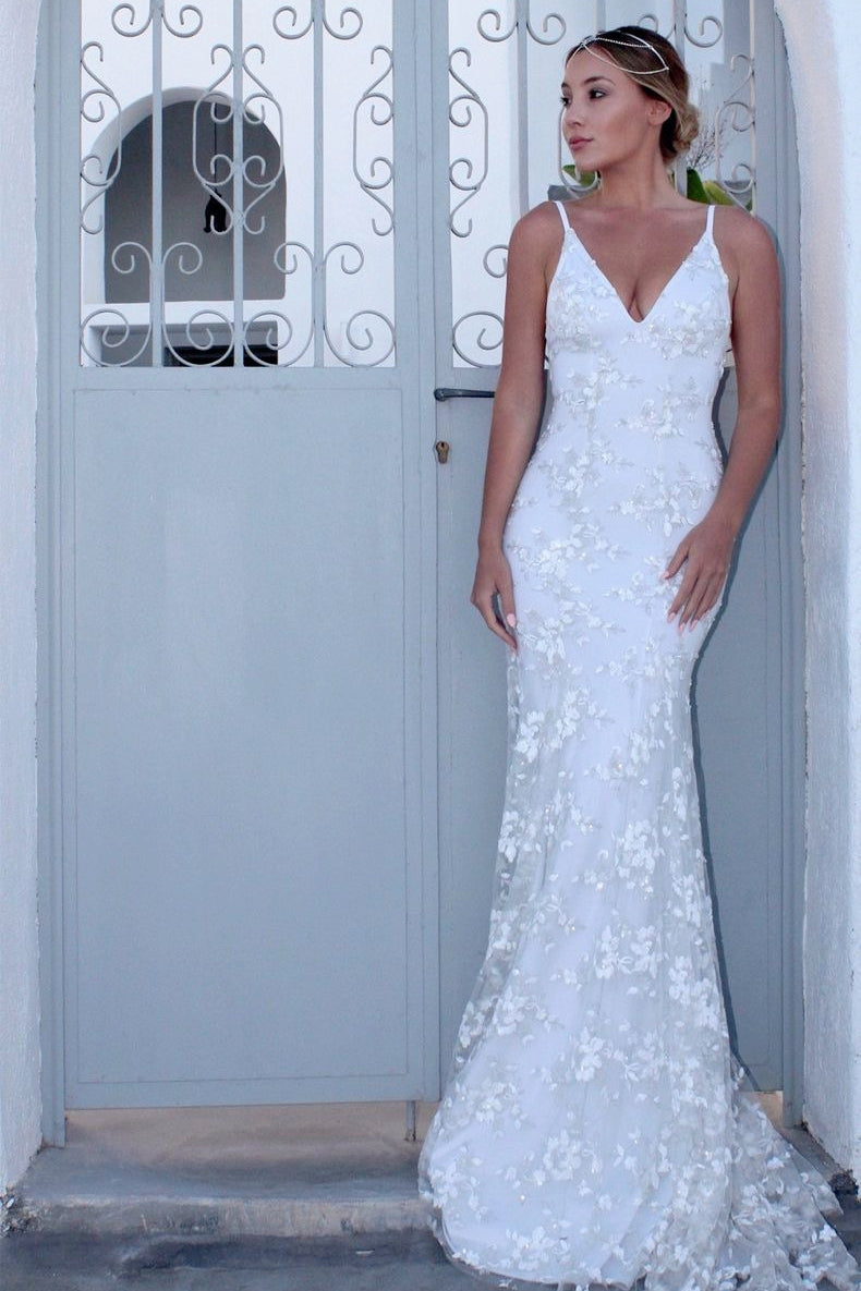 Elegant V Neck Slip Dress