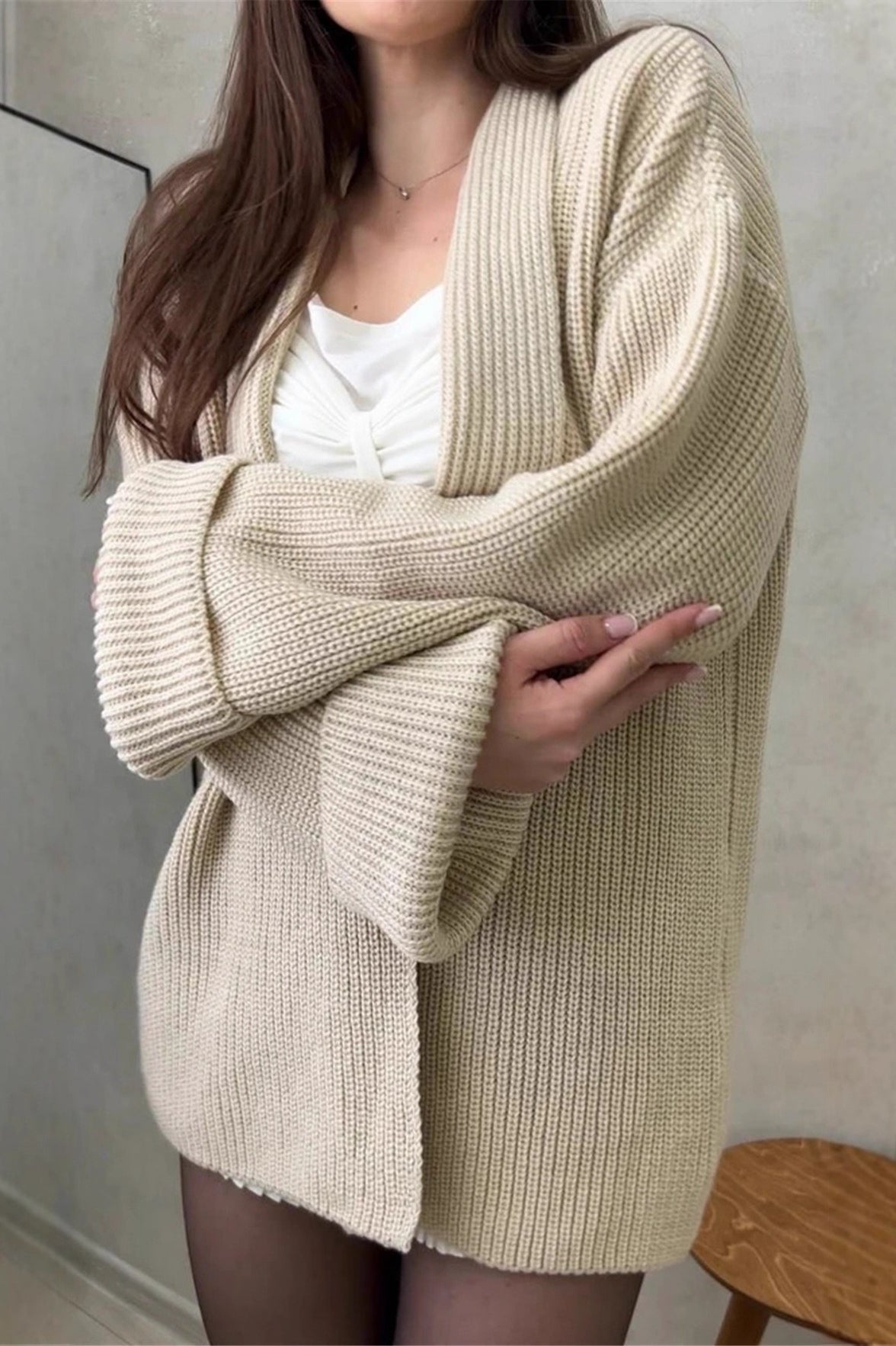 Relaxed Cozy Tie Waist Knit Cardigan 8