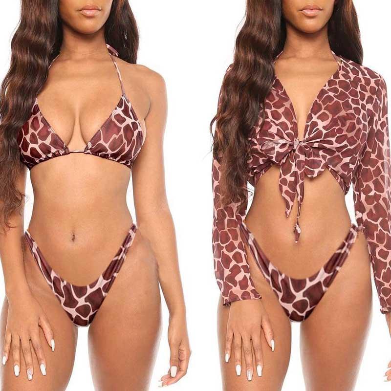 Bikini Three-Piece Mesh Swimwear